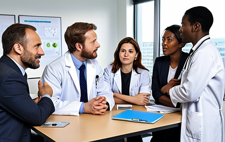 **

A collaborative meeting in a modern office setting, featuring diverse individuals representing government officials, biotech company executives, researchers in lab coats, and NGO representatives. The scene should have a positive and collaborative atmosphere, symbolizing a joint effort to secure funding and ethically develop artificial organs. Focus on the expressions of optimism and determination.

**