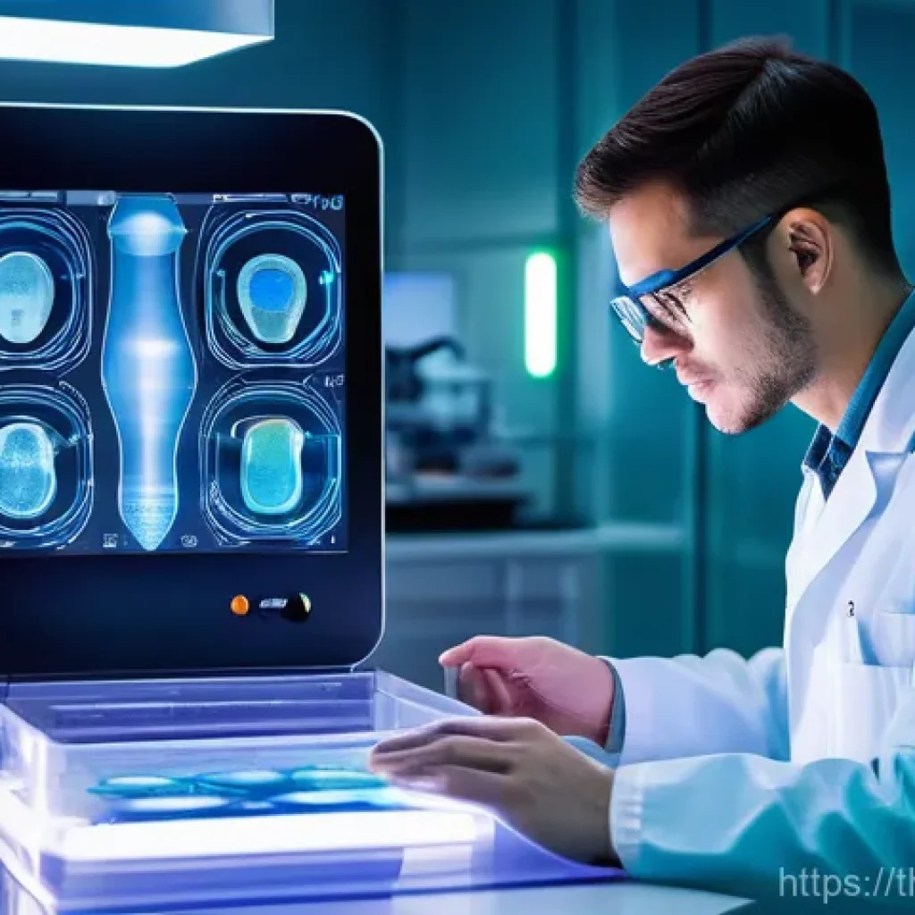 인공장기 개발을 위한 최신 소프트웨어 도구 - **Prompt:** A futuristic, sterile medical laboratory. In the center, a sleek, advanced bioprinter is...