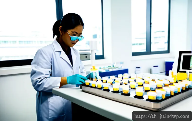 Home 17 인공장기와 표준화의 중요성 - Photorealistic biomedical laboratory in Bangkok, Thai research team in clean white lab coats and pro...